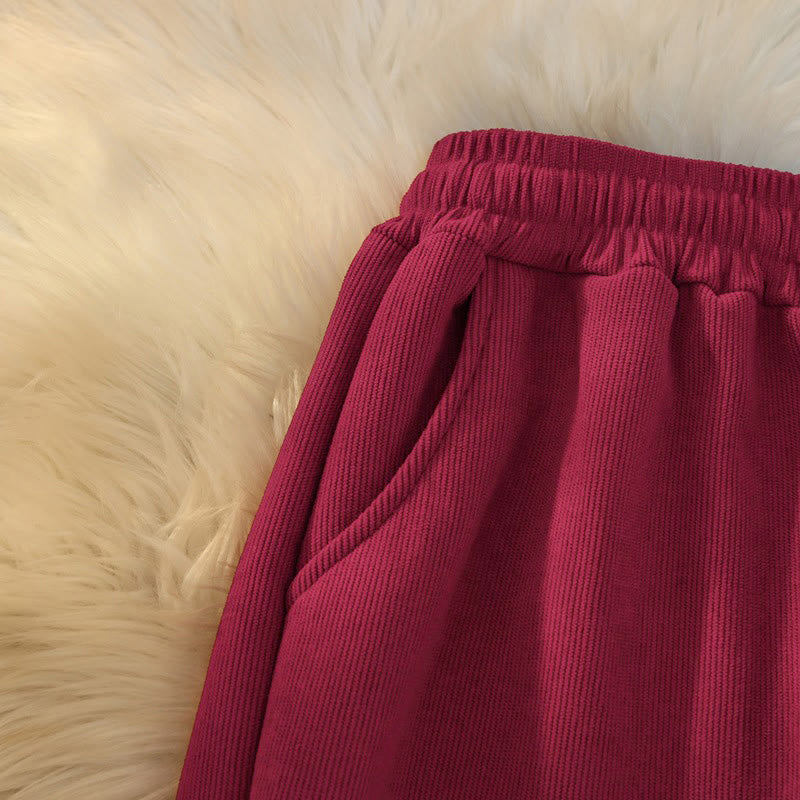 Buddha Stones Damen Patchwork-Hose aus Baumwollcord mit Fleecefutter und weitem Bein und Taschen - image 35