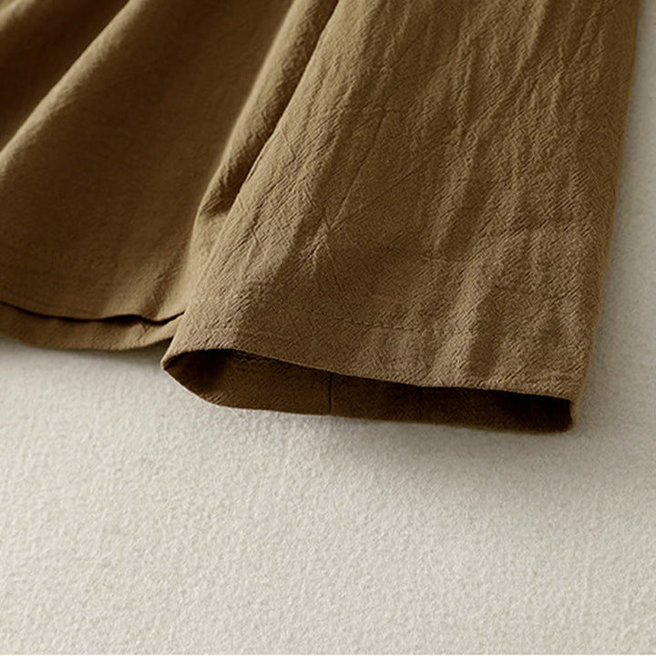 Buddha Stones ​​Asymmetrisches Langarm-Baumwollhemd mit Froschknopfleiste vorne - image 5