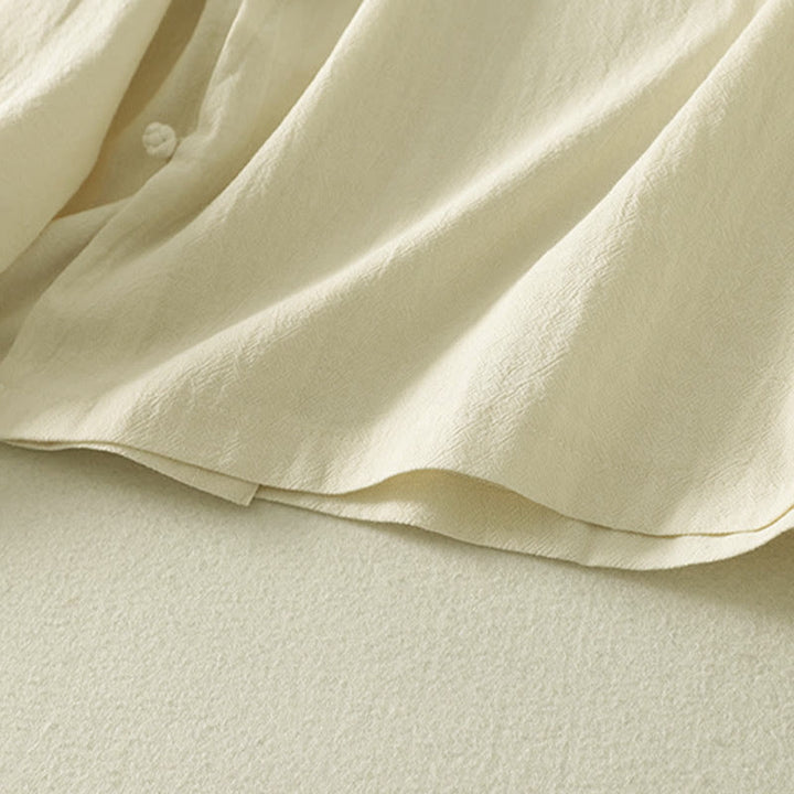 Buddha Stones ​​Asymmetrisches Langarm-Baumwollhemd mit Froschknopfleiste vorne - image 14