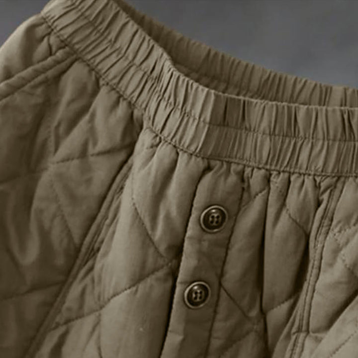 Buddha Stones Damen-Baumwollrock, schlicht, wattiert, Thermorock, Länge 7-8, mit Taschen - image 3