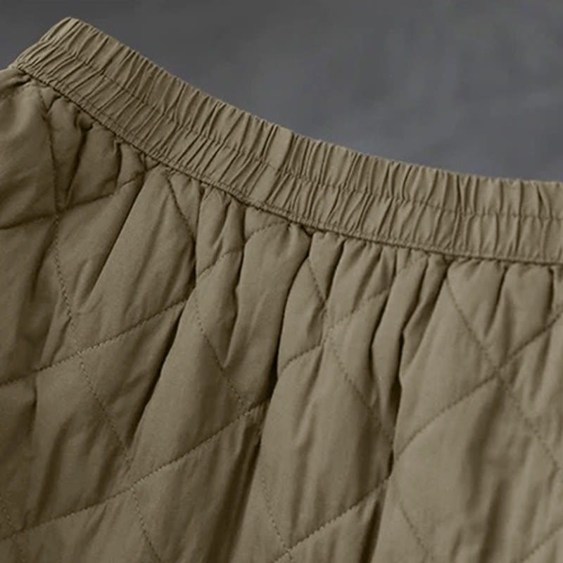 Buddha Stones Damen-Baumwollrock, schlicht, wattiert, Thermorock, Länge 7-8, mit Taschen - image 4