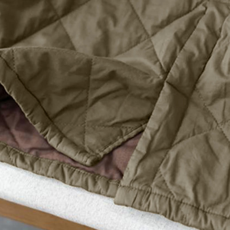 Buddha Stones Damen-Baumwollrock, schlicht, wattiert, Thermorock, Länge 7-8, mit Taschen - image 7