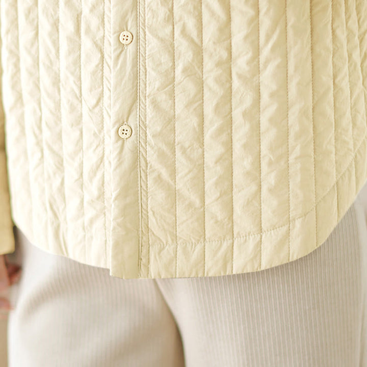 Buddha Stones Damen-Thermojacke aus Baumwolle mit Stehkragen, schlichtem Design, langen Ärmeln und Tasche - image 15