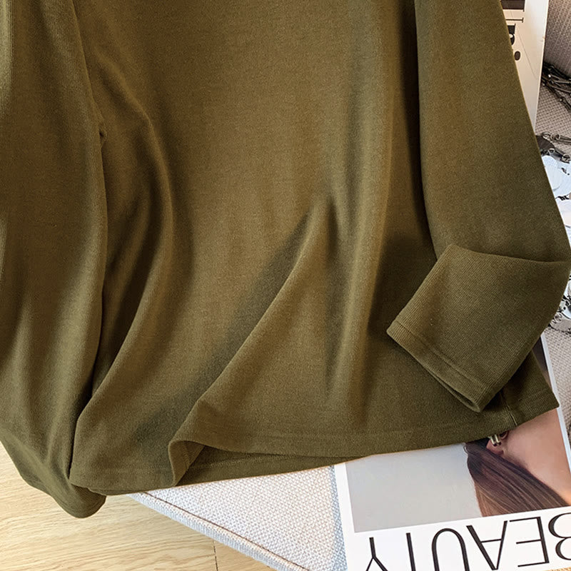 Buddha Stones Frühlings-Baumwollhemd, einfarbig, Stehkragen, Froschknopf-Design, langärmlig - image 20