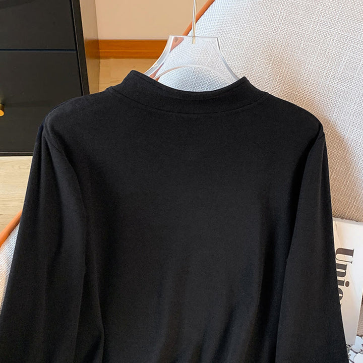 Buddha Stones Frühlings-Baumwollhemd, einfarbig, Stehkragen, Froschknopf-Design, langärmlig - image 29