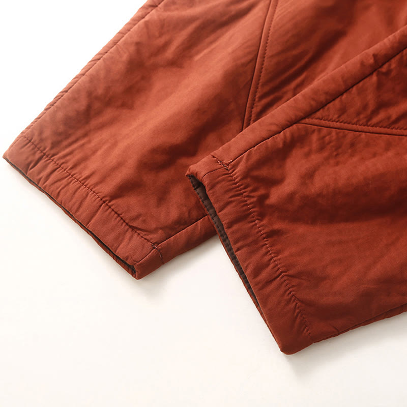 Buddha Stones Damen Winter Haremshose, schlicht, mit elastischem Bund, dicker Verarbeitung und Taschen - image 11