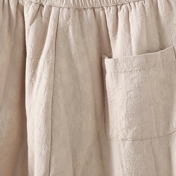 Buddha Stones Jacquard Baumwollgefütterte Damen-Thermohose mit weitem Bein und Taschen - image 15