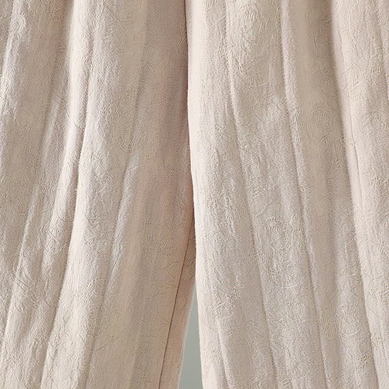 Buddha Stones Jacquard Baumwollgefütterte Damen-Thermohose mit weitem Bein und Taschen - image 16