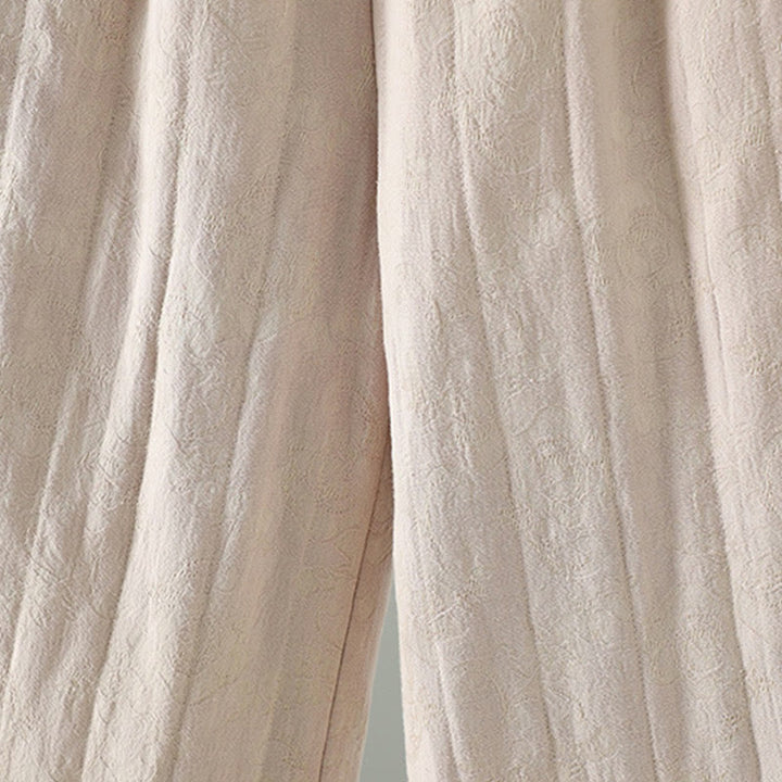 Buddha Stones Jacquard Baumwollgefütterte Damen-Thermohose mit weitem Bein und Taschen - image 16