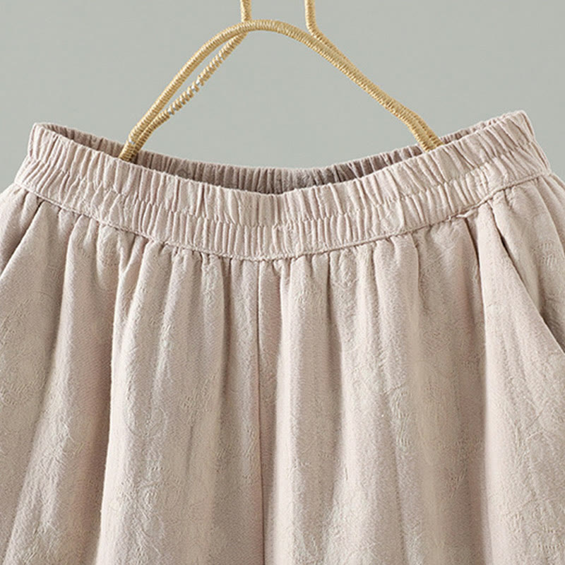 Buddha Stones Jacquard Baumwollgefütterte Damen-Thermohose mit weitem Bein und Taschen - image 12