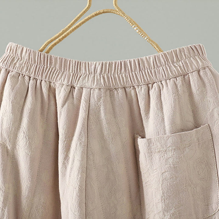 Buddha Stones Jacquard Baumwollgefütterte Damen-Thermohose mit weitem Bein und Taschen - image 13