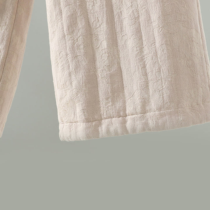 Buddha Stones Jacquard Baumwollgefütterte Damen-Thermohose mit weitem Bein und Taschen - image 18