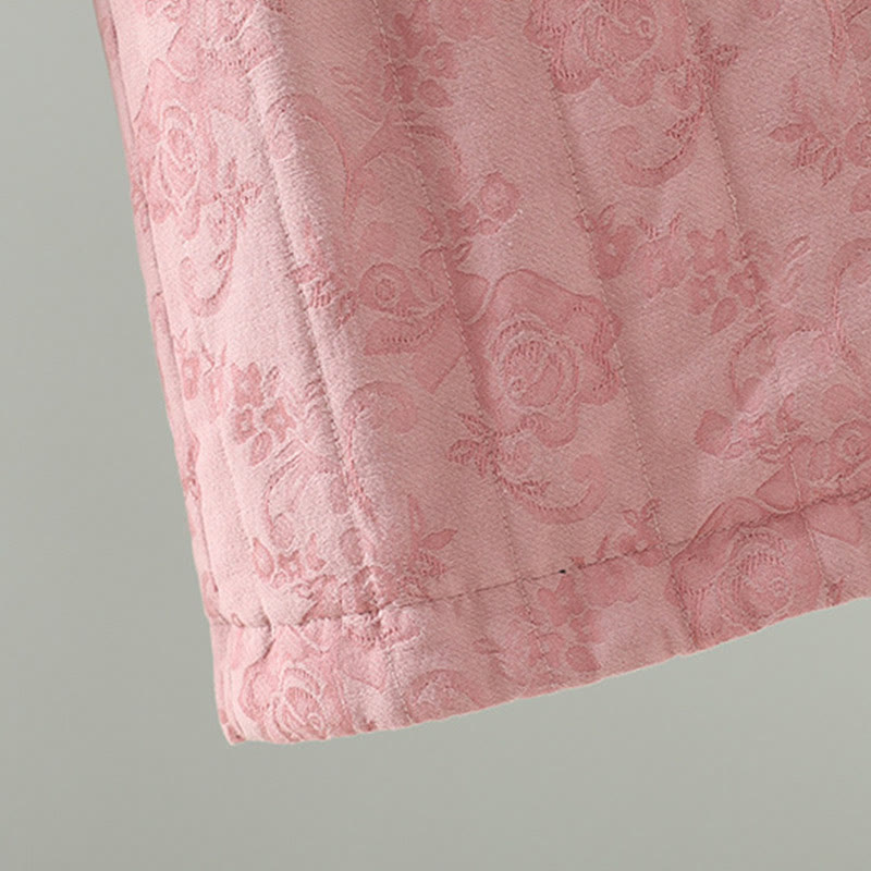 Buddha Stones Jacquard Baumwollgefütterte Damen-Thermohose mit weitem Bein und Taschen - image 9