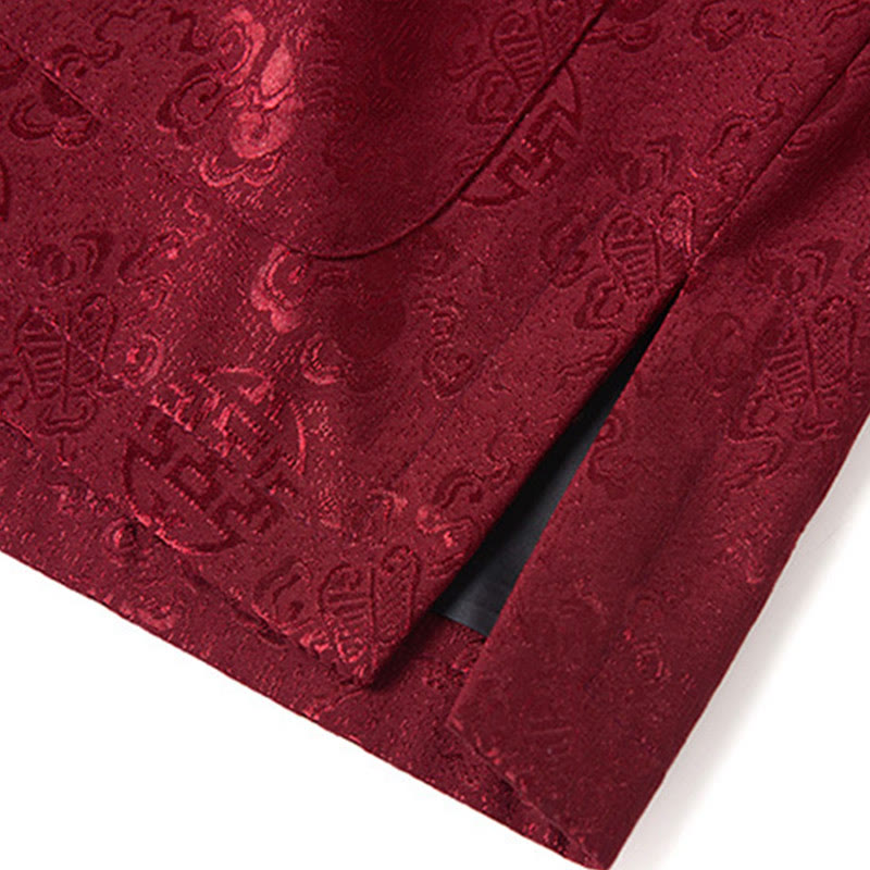 Herren-Tang-Anzugjacke mit Stehkragen, langen Ärmeln und Taschen, verziert mit Buddha Stones -Stickereimuster - image 10