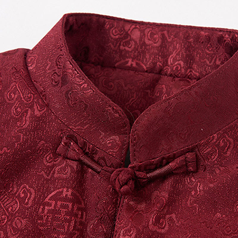 Herren-Tang-Anzugjacke mit Stehkragen, langen Ärmeln und Taschen, verziert mit Buddha Stones -Stickereimuster - image 4