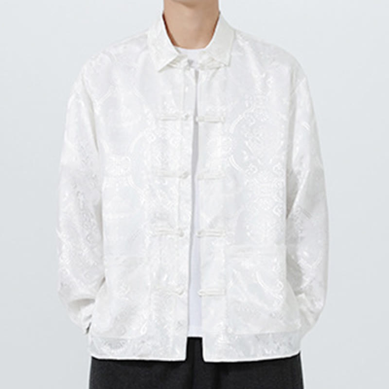 Buddha Stones Spring Jacquard Revers Langarm Herren Tang Anzug Froschknopfjacke mit Taschen - image 22