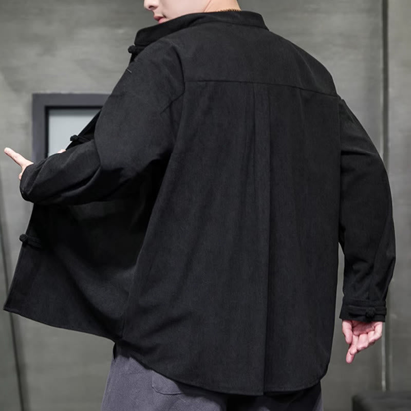 Buddha Stones Frühling Chinesische bestickte Bambus Herren Froschknopf Langarm Baumwollcord Jacke - image 34