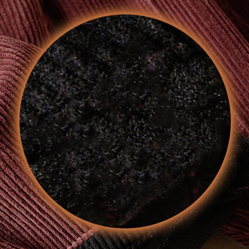 Buddha Stones Damen-Haremshose aus Cord-Baumwolle mit Thermo-Fleece-Futter und Taschen in Farbkontrast - image 13