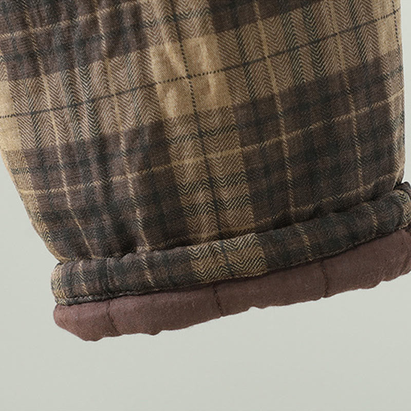 Buddha Stones, mehrfarbig kariertes Baumwoll-Thermo-Haremshose für Damen mit Taschen - image 8