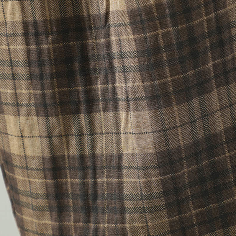 Buddha Stones, mehrfarbig kariertes Baumwoll-Thermo-Haremshose für Damen mit Taschen - image 7