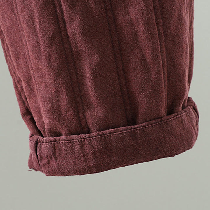 Buddha Stones Damen-Haremshose aus Baumwolle mit elastischem Bund und Taschen, schlichtes Design mit Kordelzug - image 15