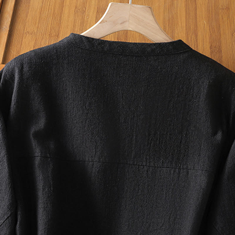 Buddha Stones Damen-Baumwolljacke mit Reißverschluss, doppellagig, langärmelig und mit Taschen - image 4