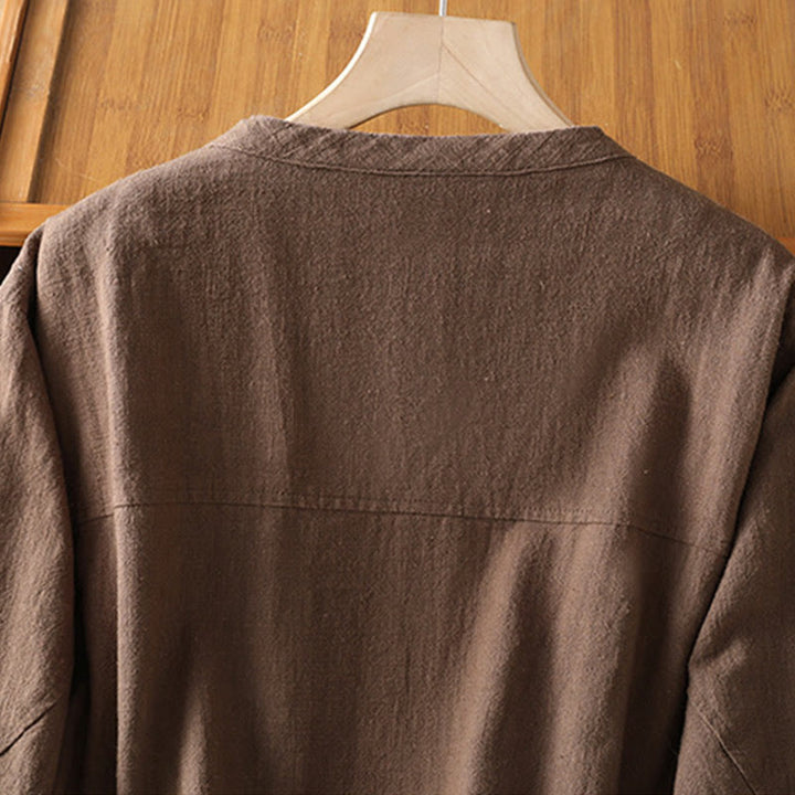 Buddha Stones Damen-Baumwolljacke mit Reißverschluss, doppellagig, langärmelig und mit Taschen - image 25