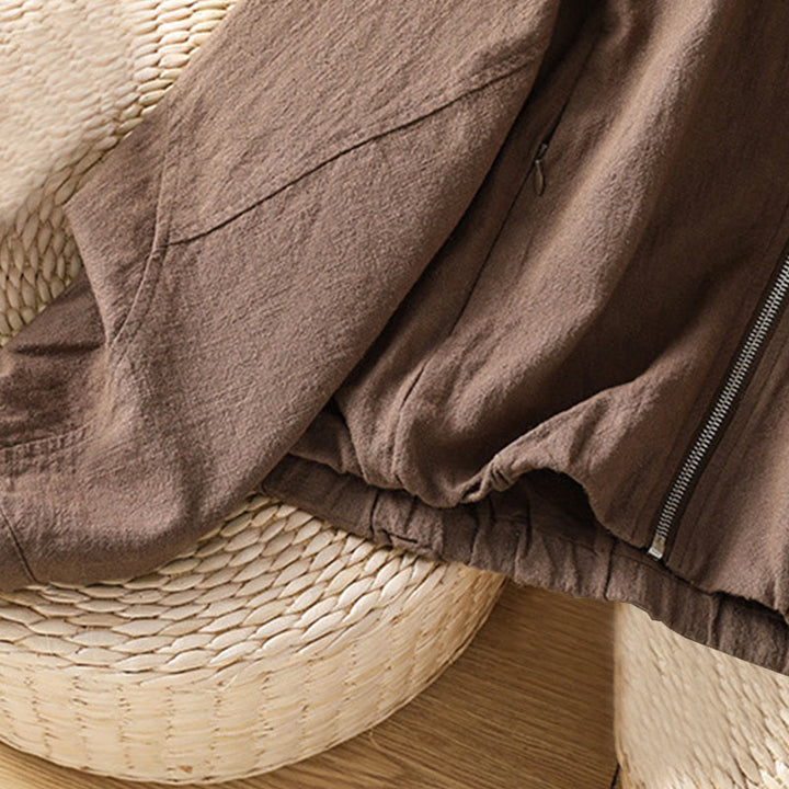 Buddha Stones Damen-Baumwolljacke mit Reißverschluss, doppellagig, langärmelig und mit Taschen - image 26