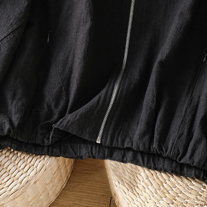 Buddha Stones Damen-Baumwolljacke mit Reißverschluss, doppellagig, langärmelig und mit Taschen - image 6