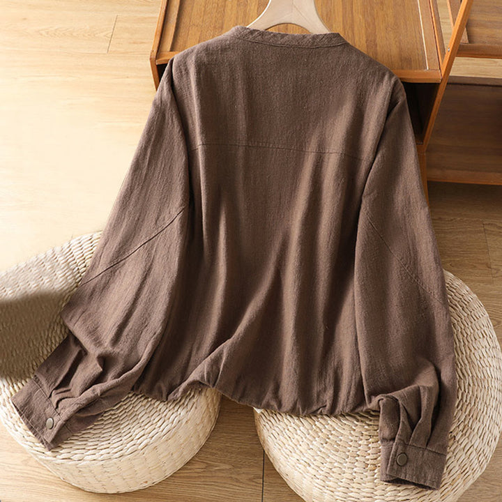 Buddha Stones Damen-Baumwolljacke mit Reißverschluss, doppellagig, langärmelig und mit Taschen - image 22