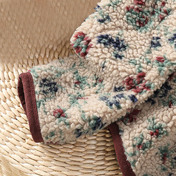 Buddha Stones Damen-Baumwoll-Thermojacke mit Blumenmuster, Knöpfen, langen Ärmeln und Taschen - image 7