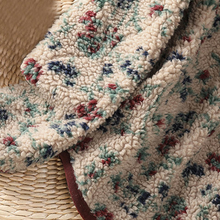 Buddha Stones Damen-Baumwoll-Thermojacke mit Blumenmuster, Knöpfen, langen Ärmeln und Taschen - image 9