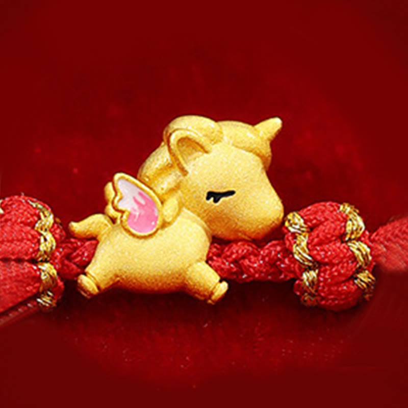 Buddha Stones, 925er Sterlingsilber, Jahr des Pferdes, Glücksarmband mit roter Schnur - image 9