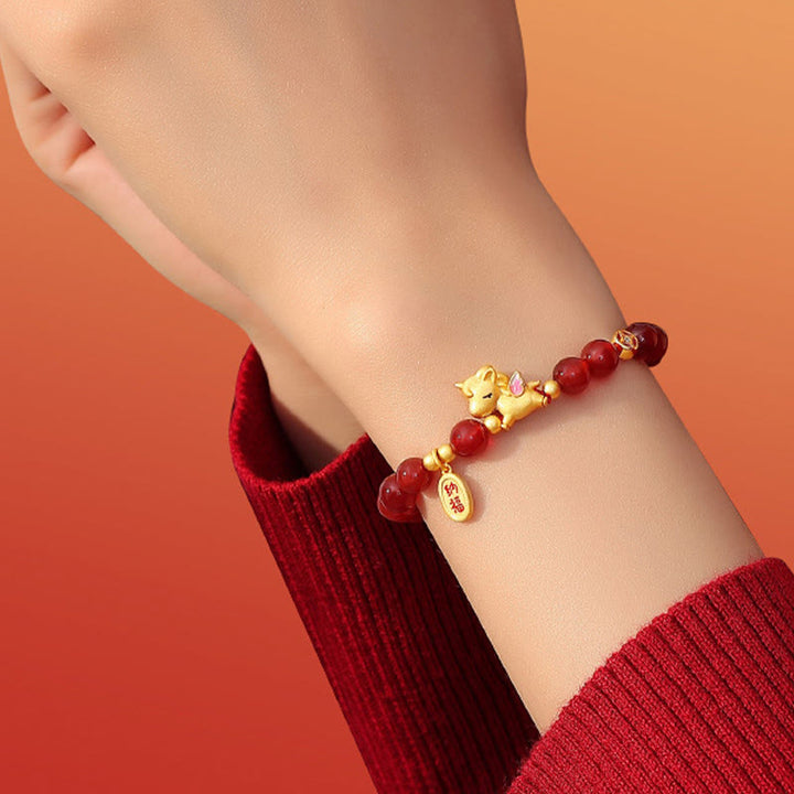 Buddha Stones aus 925er Sterlingsilber mit rotem Achat – Glücks- und Selbstvertrauenssymbol (Jahr des Pferdes) - image 6