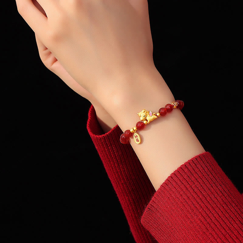 Buddha Stones aus 925er Sterlingsilber mit rotem Achat – Glücks- und Selbstvertrauenssymbol (Jahr des Pferdes) - image 5