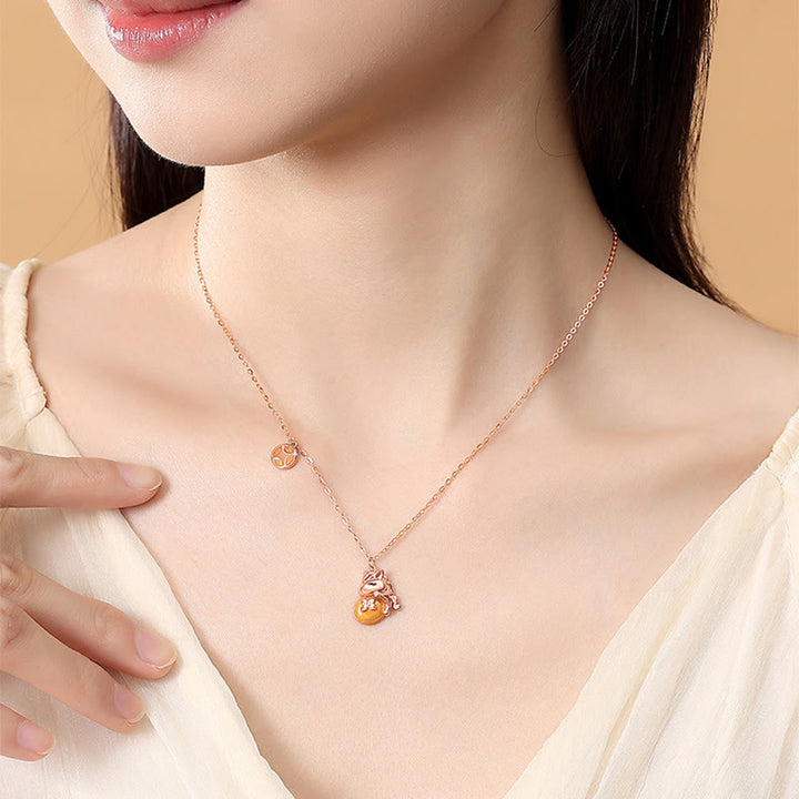 Buddha Stones , 925er Sterlingsilber, Jahr des Pferdes, Münzdesign, Segens-Halskette mit Anhänger - image 5