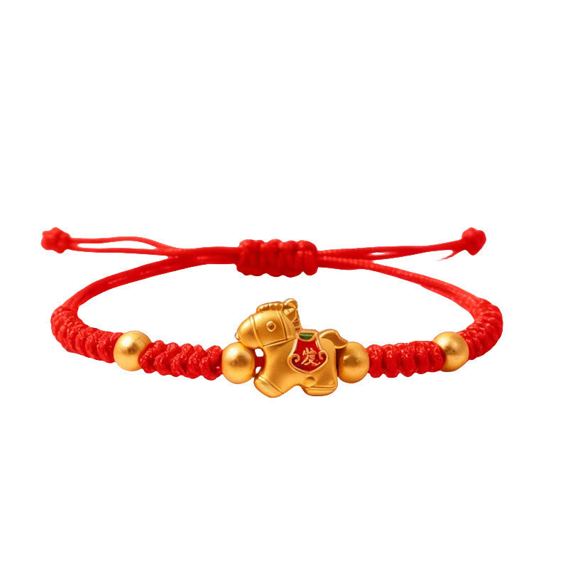 Buddha Stones, Chinesisches Tierkreiszeichen, Jahr des Pferdes, Reichtums-Charm, Rotes Armband - image 1
