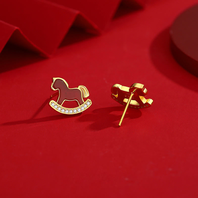 Buddha Stones aus 925er Sterlingsilber mit rotem Achat im Design des Jahres des Pferdes – Symbol des Selbstvertrauens - image 1