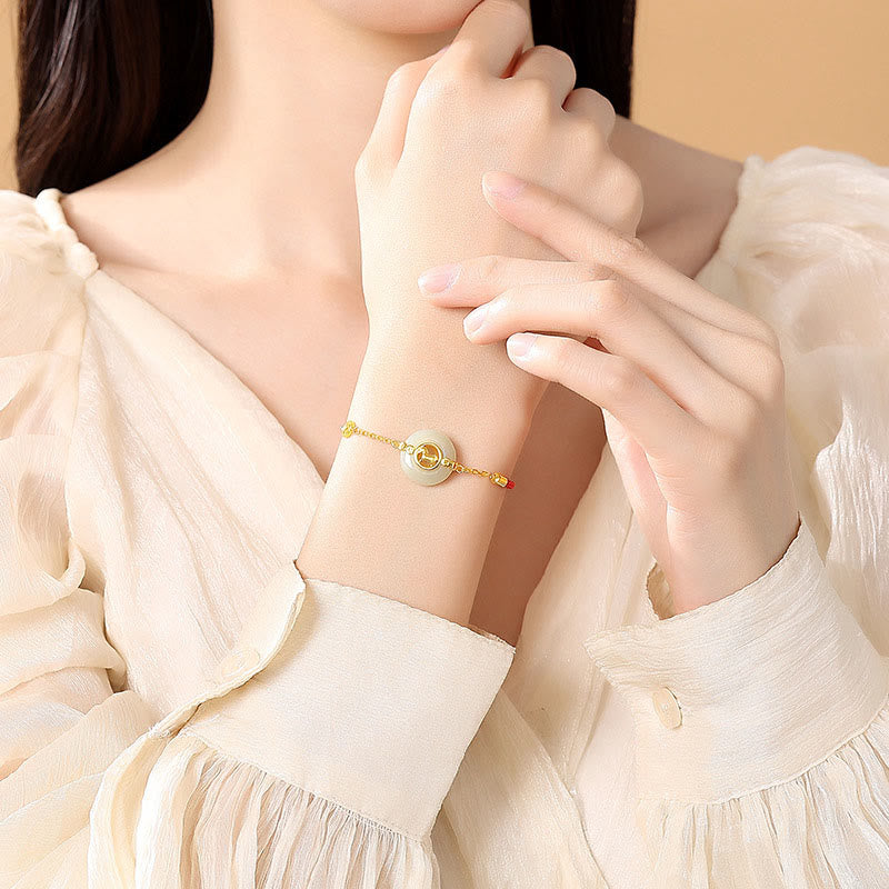 Buddha Stones , 925er Sterlingsilber, Hetian-Jade, Jahr des Pferdes, Friedensschnalle, Glückskette, Anhänger - image 14