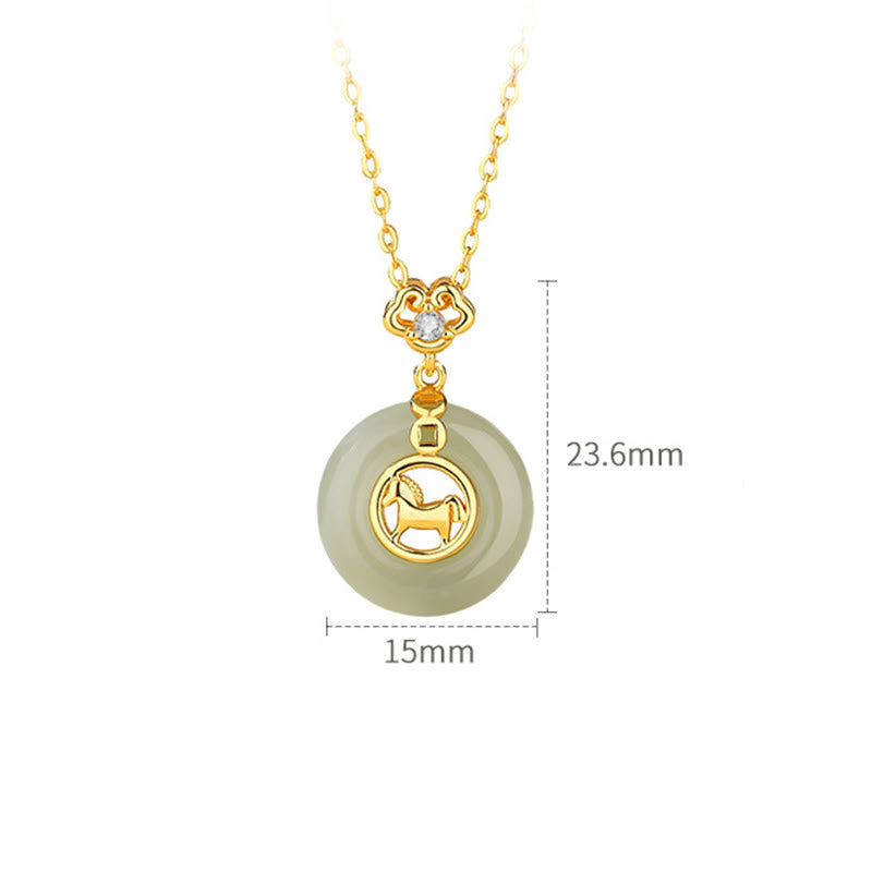 Buddha Stones , 925er Sterlingsilber, Hetian-Jade-Friedensschnalle, rotes Armband im Stil des Jahres des Pferdes - image 16