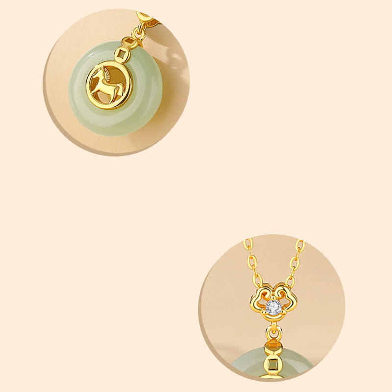 Buddha Stones , 925er Sterlingsilber, Hetian-Jade-Friedensschnalle, rotes Armband im Stil des Jahres des Pferdes - image 13