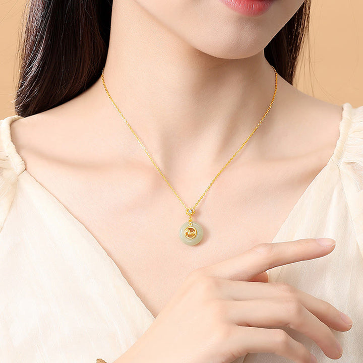 Buddha Stones , 925er Sterlingsilber, Hetian-Jade-Friedensschnalle, rotes Armband im Stil des Jahres des Pferdes - image 14