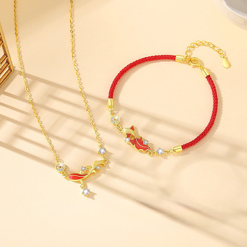 Buddha Stones aus 925er Sterlingsilber mit Koi-Karpfen-Motiv und roter Schnur - image 10