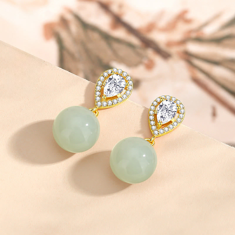 Buddha Stones aus 925er Sterlingsilber mit Wassertropfen-Design und Hetian-Jade-Perlen – ein Symbol für Wohlstand - image 2