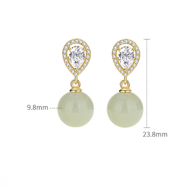 Buddha Stones aus 925er Sterlingsilber mit Wassertropfen-Design und Hetian-Jade-Perlen – ein Symbol für Wohlstand - image 4