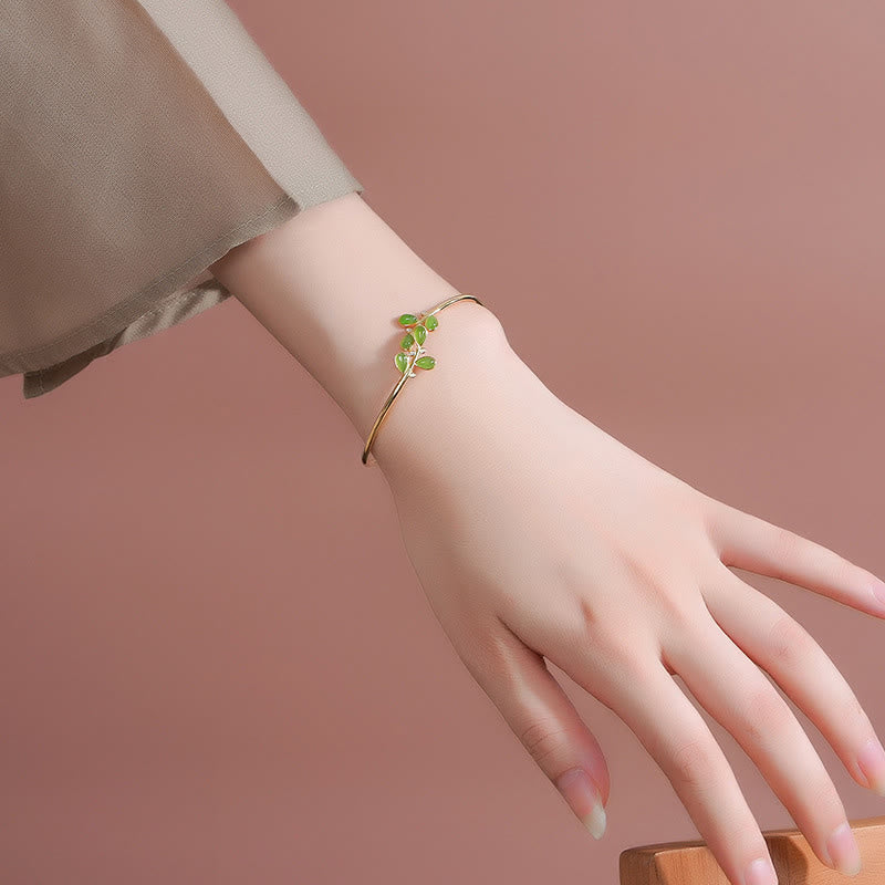 Buddha Stones , 925er Sterlingsilber, Blätterquasten-Design, grüner Jaspis, Schutzhalskette, Pandant - image 14