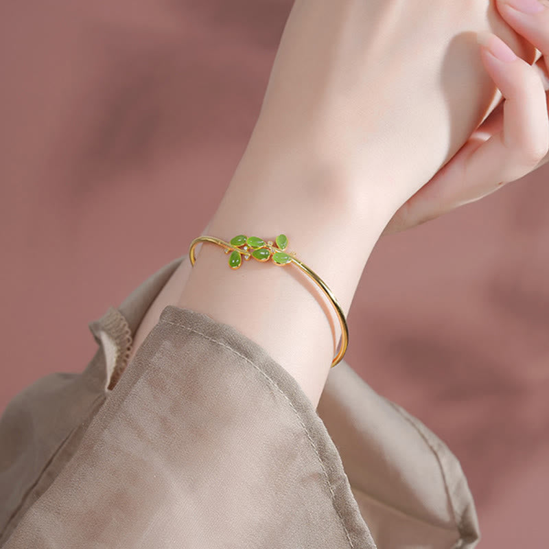 Buddha Stones , 925er Sterlingsilber, Blätterquasten-Design, grüner Jaspis, Schutzhalskette, Pandant - image 13