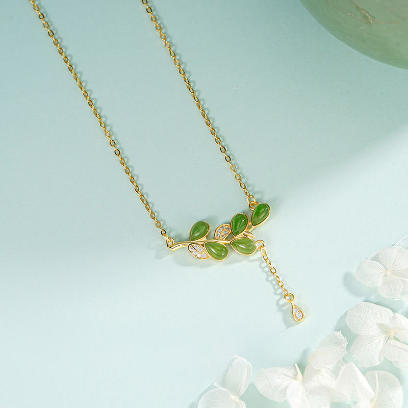 Buddha Stones aus 925er Sterlingsilber mit grünem Jaspis und Blattmotiv - image 14