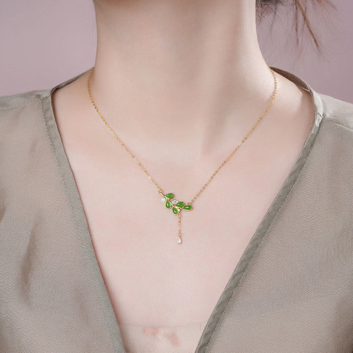 Buddha Stones aus 925er Sterlingsilber mit grünem Jaspis und Blattmotiv - image 19