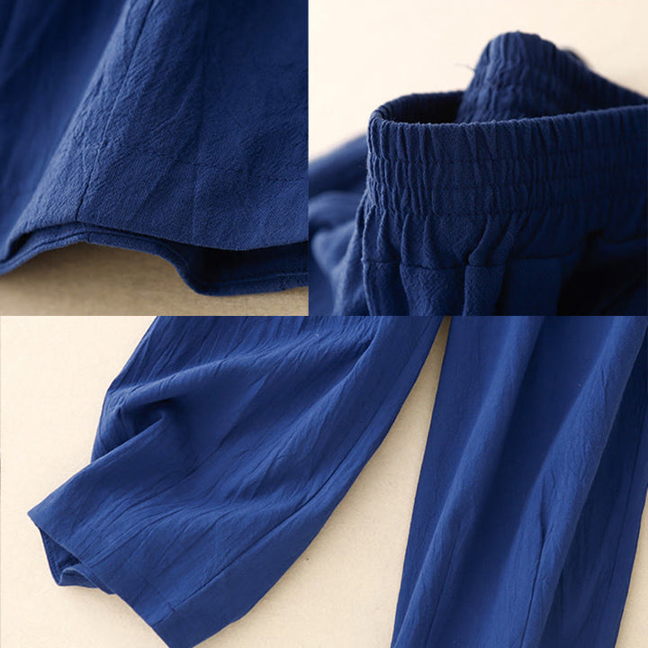 Buddha Stones Commute Damen-Haremshose mit elastischem Bund, Baumwolle, Länge 7-8, mit Taschen - image 9